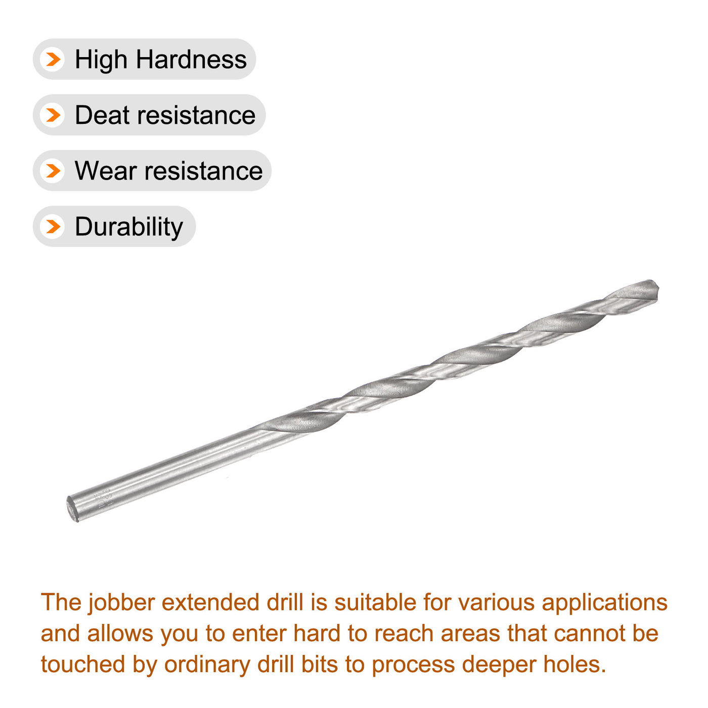 uxcell Uxcell 10.5mm Twist Drill Bits, High-Speed Steel Extra Long Drill Bit 250mm Length