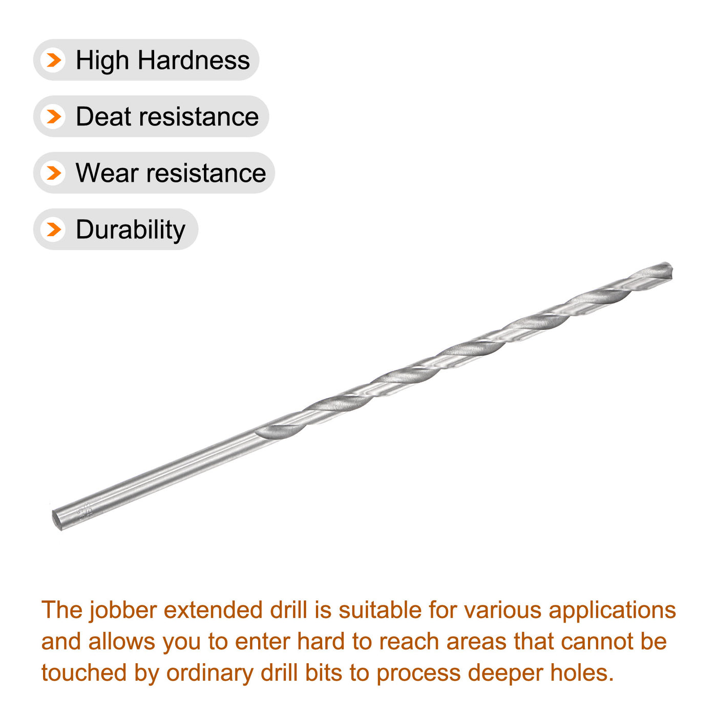 uxcell Uxcell 9.5mm Twist Drill Bits, High-Speed Steel Extra Long Drill Bit 300mm Length