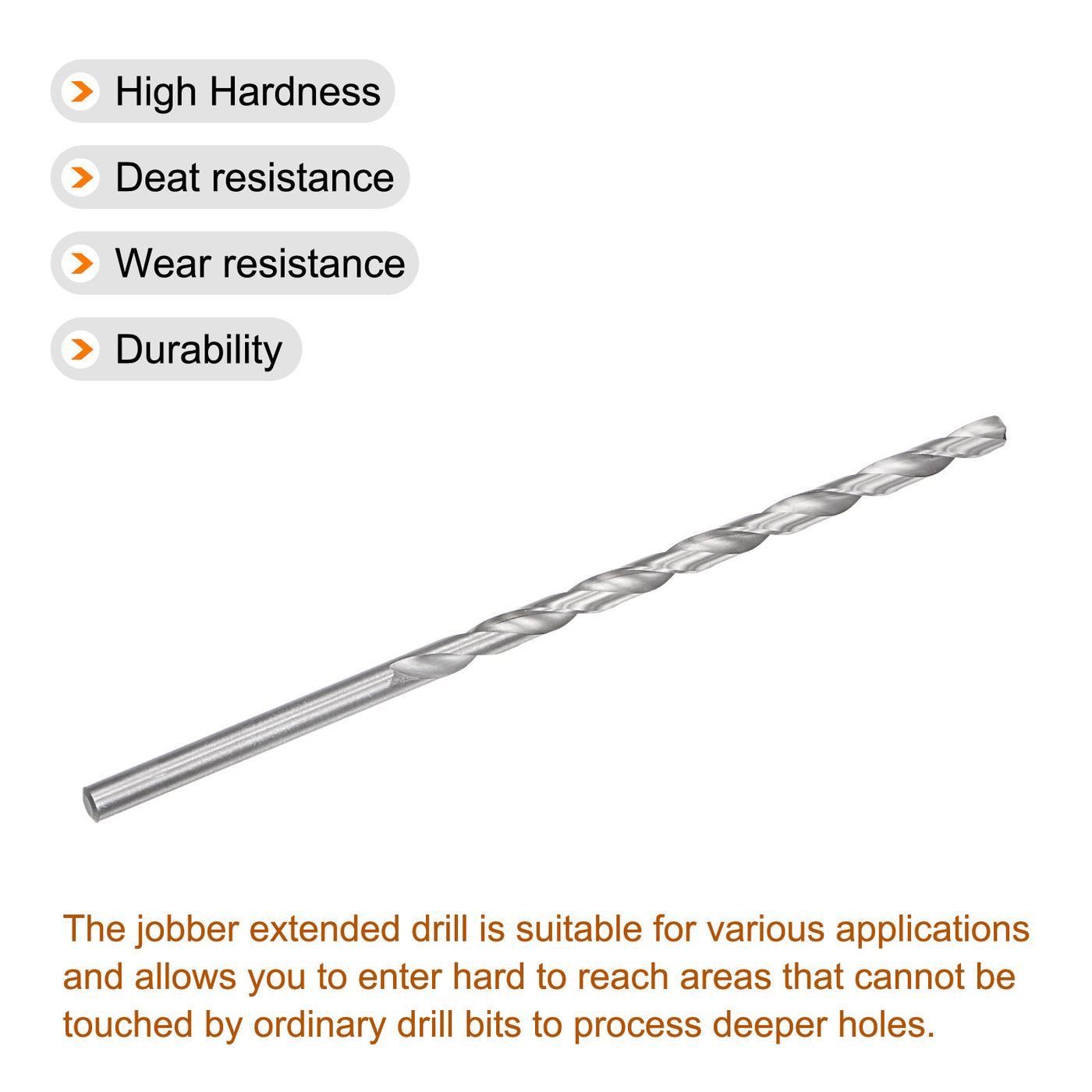 uxcell Uxcell 10.5mm Twist Drill Bits, High-Speed Steel Extra Long Drill Bit 300mm Length