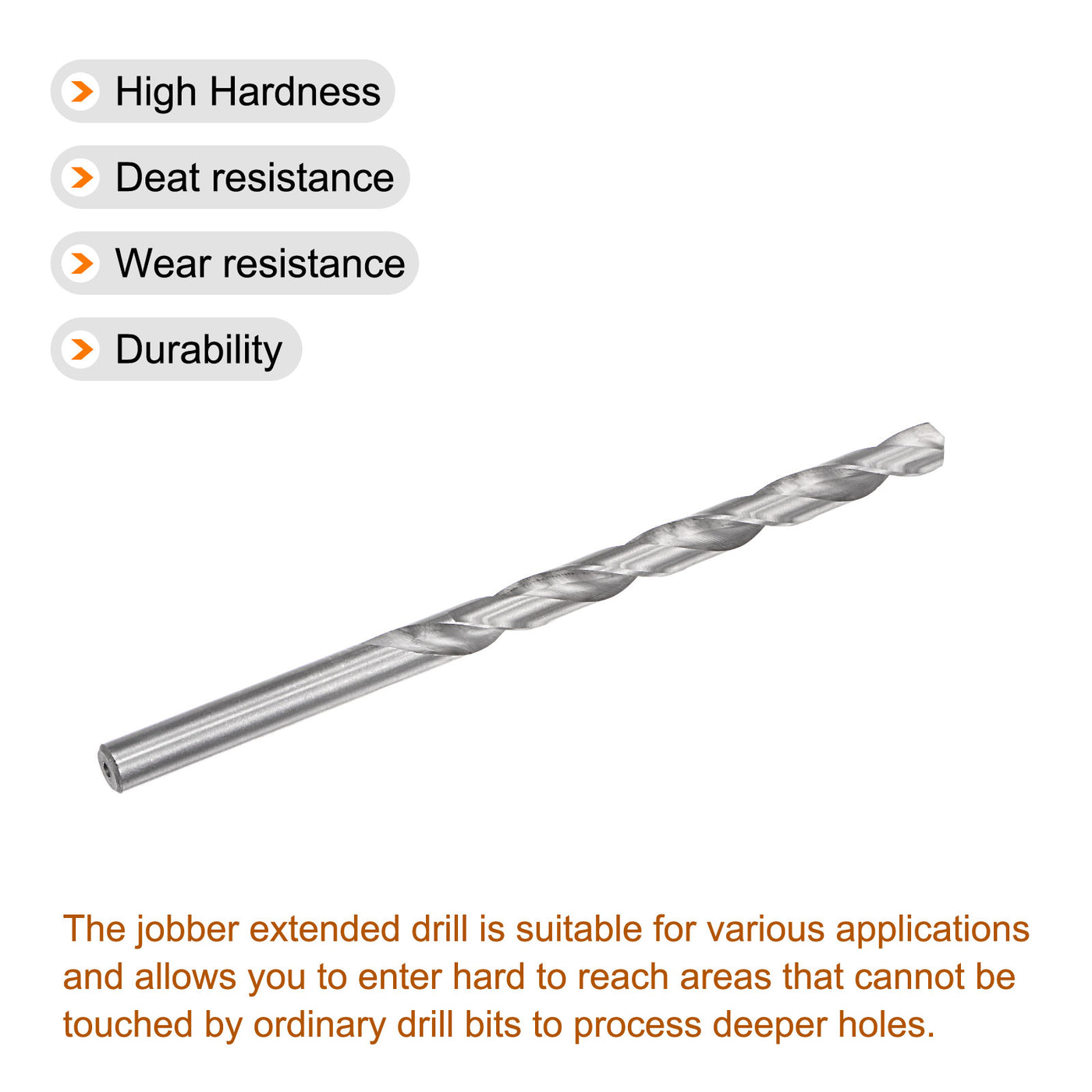 uxcell Uxcell 13.5mm Twist Drill Bits, High-Speed Steel Extra Long Drill Bit 250mm Length