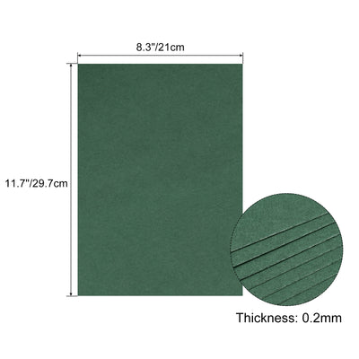 Harfington Cardstock Scrapbook Paper 8.3" x 11.7", 74 Lb/200 Gsm, Dark Green Pack of 20