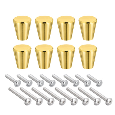 Harfington Uxcell 20x23mm Drawer Knobs, 8pcs Aluminum Alloy Wardrobe Pull Handles Champagne Gold