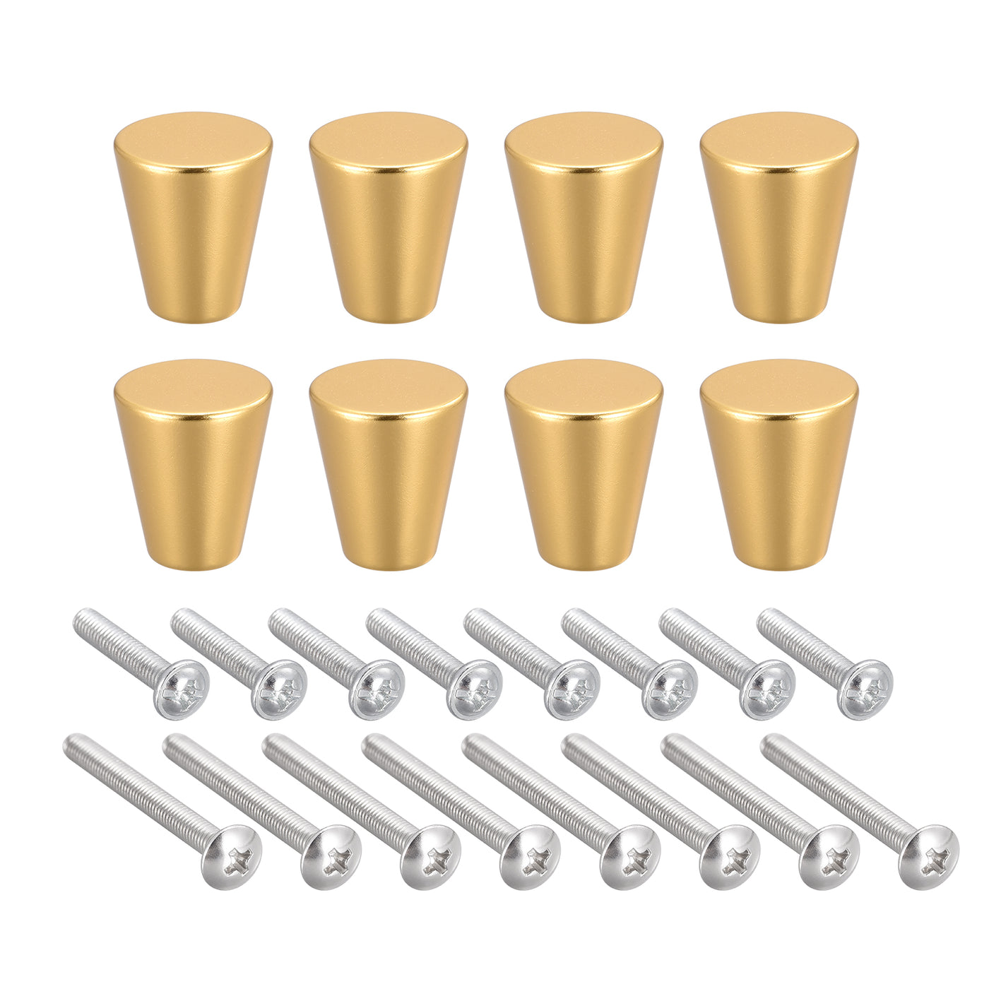 uxcell Uxcell 20x23mm Drawer Knobs, 8pcs Aluminum Alloy Wardrobe Pull Handles Gold Tone