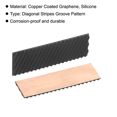 Harfington Copper Heatsink 70x20x2mm W Thermal Pad Rubber Ring for M.2 SSD Cooler 1 Set