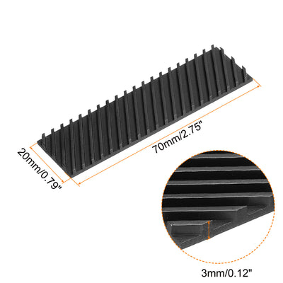 Harfington Copper Heatsink 70x20x3mm W Thermal Pad Rubber Ring for M.2 SSD Cooler 1 Set