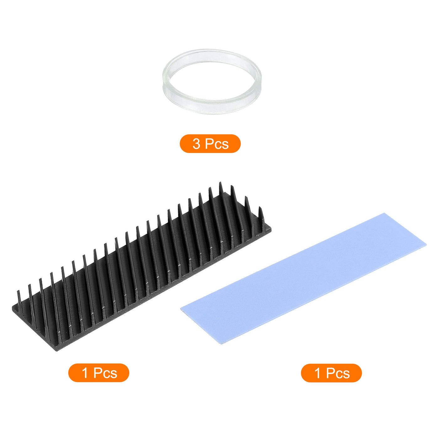 Harfington Copper Heatsink 70x20x6mm W Thermal Pad Rubber Ring for M.2 SSD Cooler 1 Set