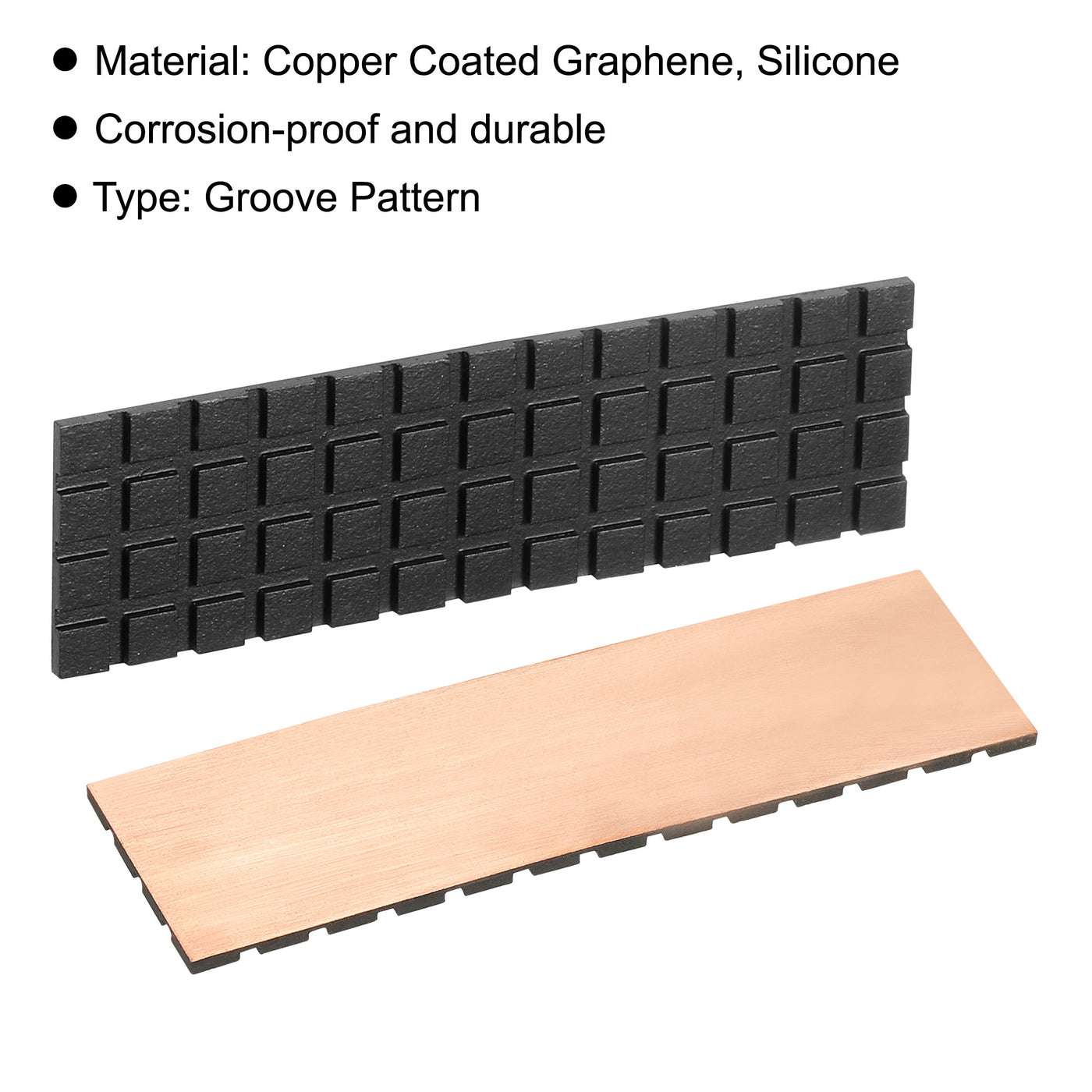 Harfington Copper Heatsink 70x20x1.5mm W Thermal Pad Rubber Ring for M.2 SSD PCB 1 Set