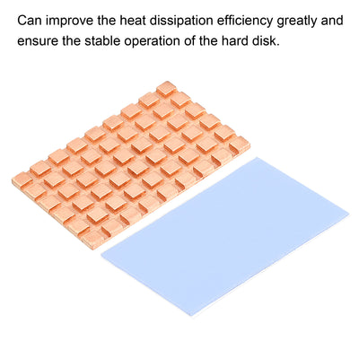 Harfington Copper Heatsink 40x26x1.5mm with Conductive Thermal Pads for Solid SSD Cooler