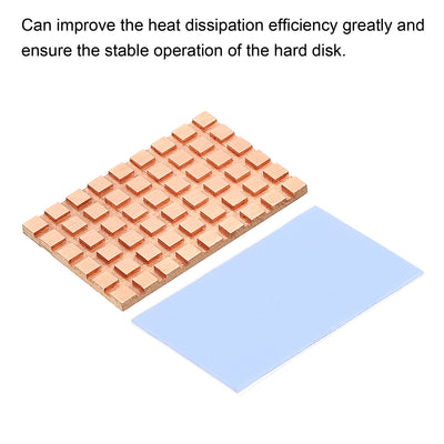 Harfington Copper Heatsink 40x26x2mm with Conductive Thermal Pads for Solid SSD Cooler