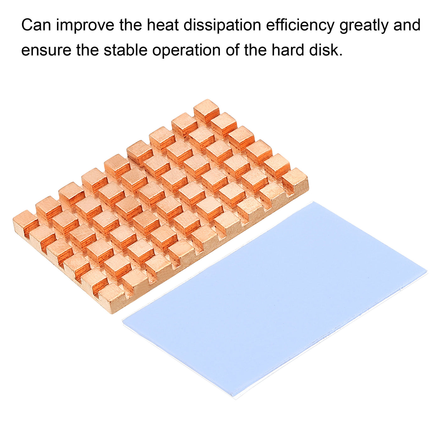 Harfington Copper Heatsink 40x26x3mm with Conductive Thermal Pads for Solid SSD Cooler