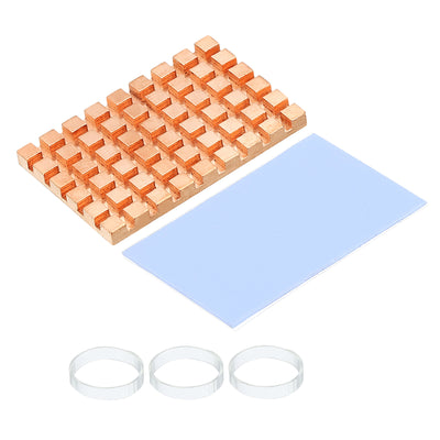 Harfington Copper Heatsink 40x26x3mm with Conductive Thermal Pads for Solid SSD Cooler