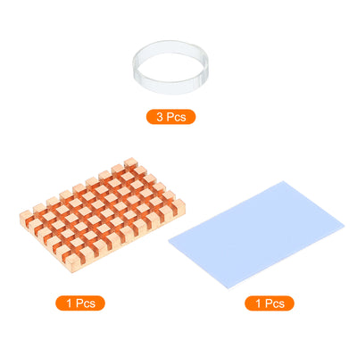 Harfington Copper Heatsink 40x26x4mm with Conductive Thermal Pads for Solid SSD Cooler