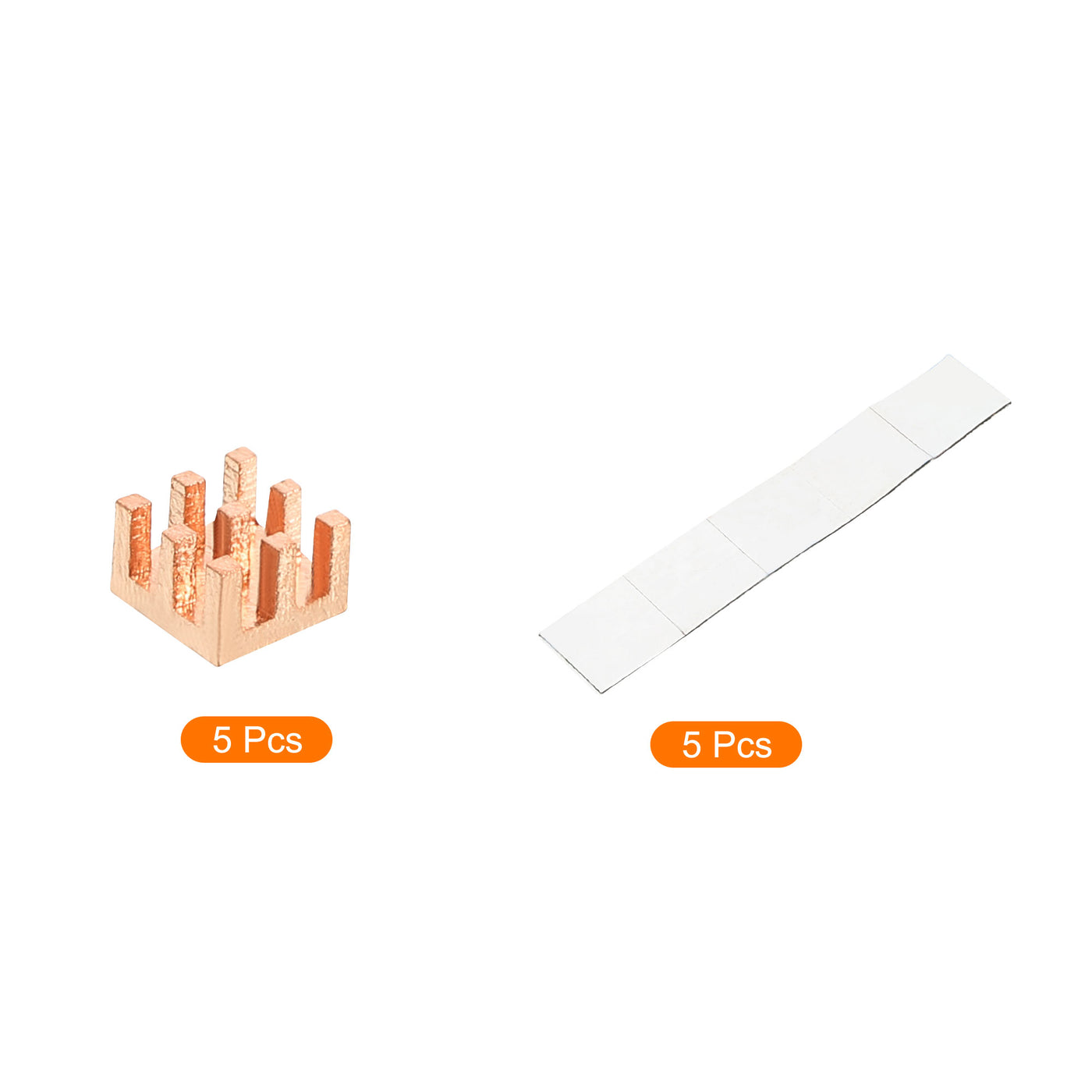 Harfington Copper Heatsink 6x6x4mm with Self Adhesive for IC Chipset Cooler 5pcs