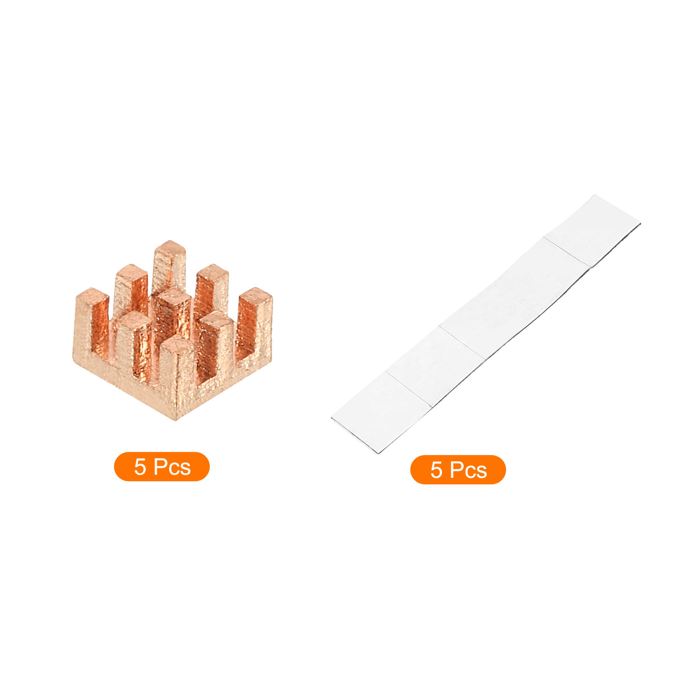 Harfington Copper Heatsink 7x7x4mm with Self Adhesive for IC Chipset Cooler 5pcs