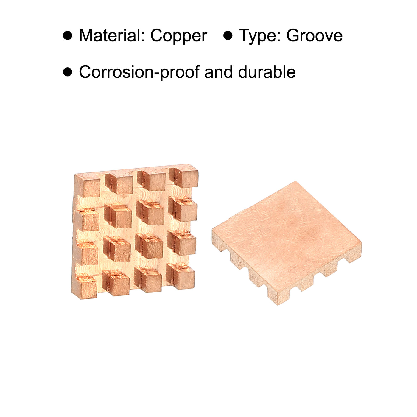 Harfington Copper Heatsink 15x15x3mm with Self Adhesive for IC Chipset Cooler 2pcs