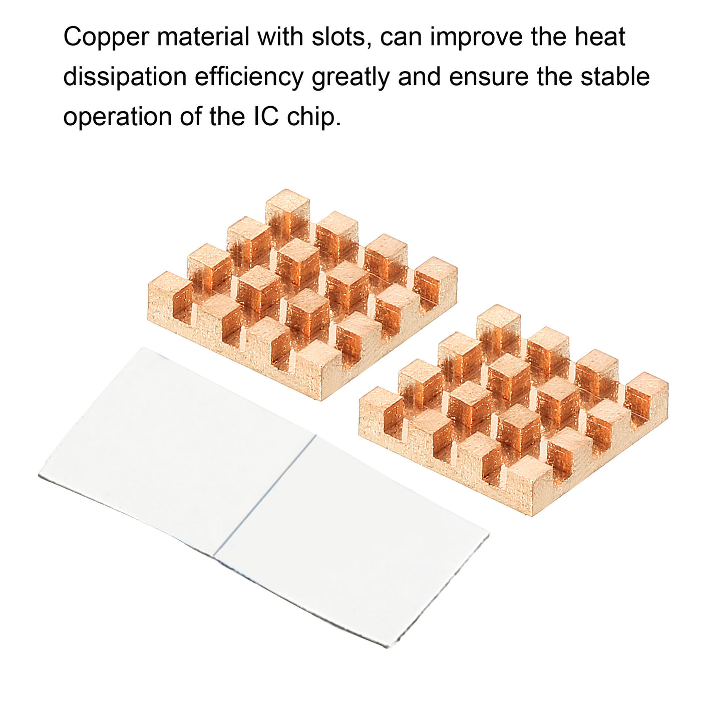 Harfington Copper Heatsink 15x15x3mm with Self Adhesive for IC Chipset Cooler 2pcs