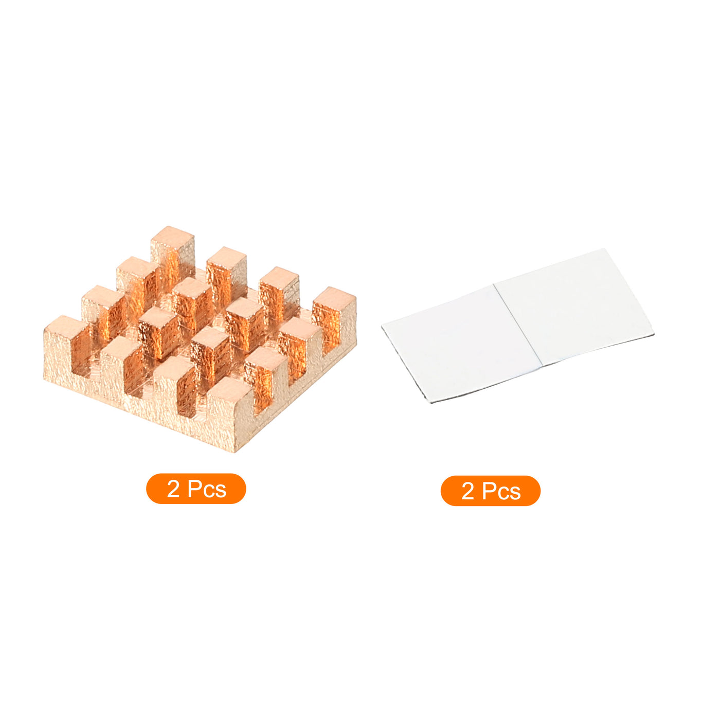 Harfington Copper Heatsink 15x15x4mm with Self Adhesive for IC Chipset Cooler 2pcs