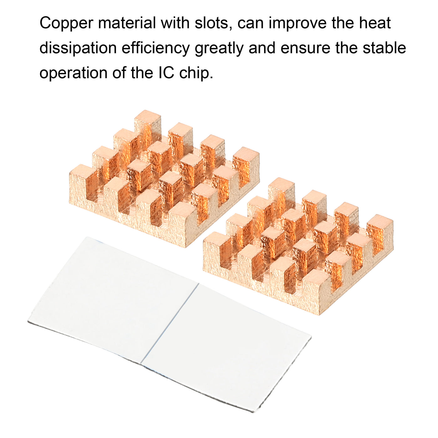 Harfington Copper Heatsink 15x15x4mm with Self Adhesive for IC Chipset Cooler 2pcs