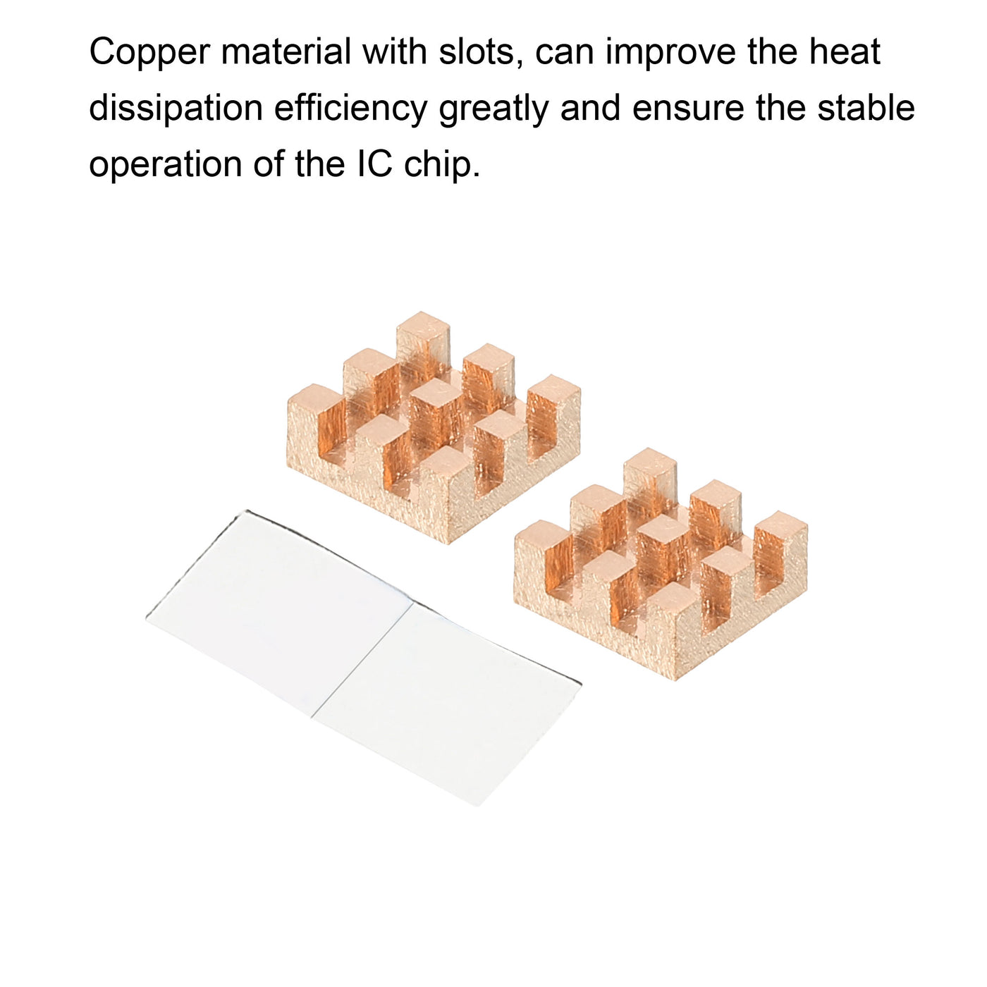 Harfington Copper Heatsink 10x10x4mm with Self Adhesive for IC Chipset Cooler 2pcs