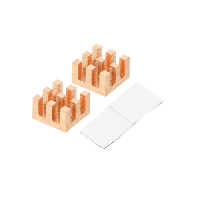 Harfington Copper Heatsink 10x10x6mm with Self Adhesive for IC Chipset Cooler 2pcs