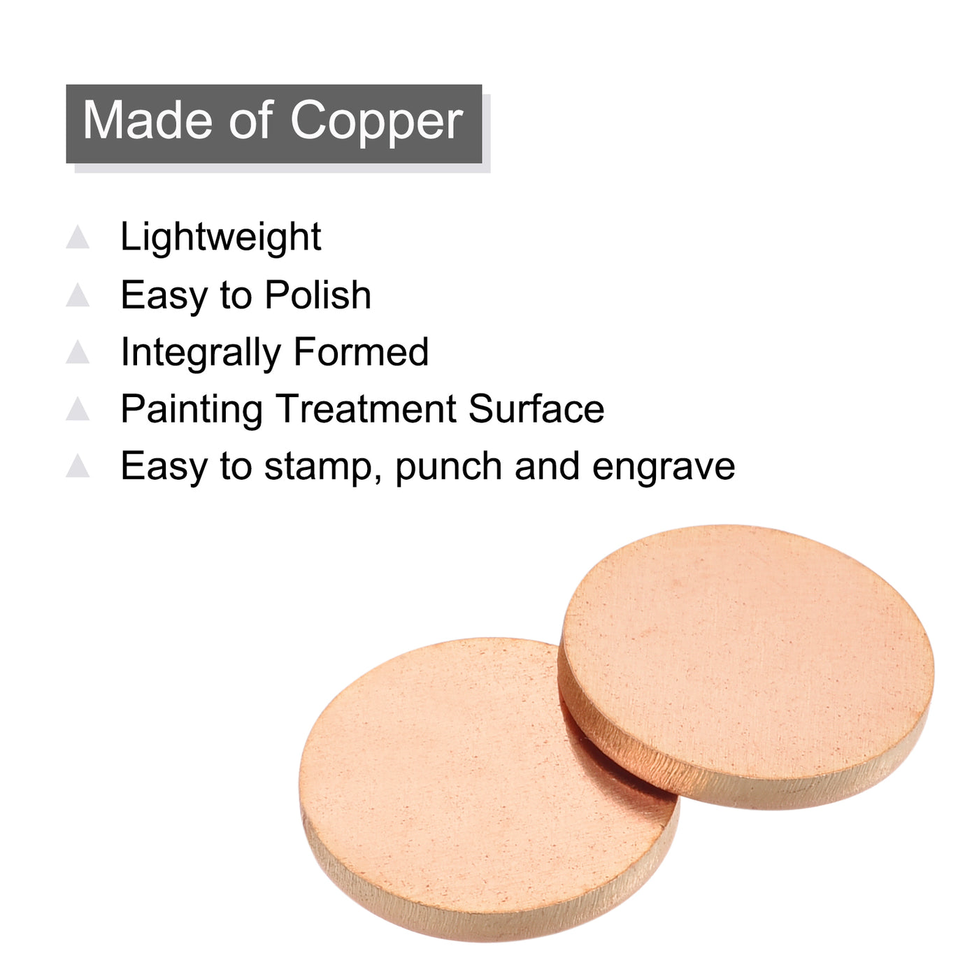Harfington Stamping Blank Copper Round DIY Tags, 13mm/0.5" for Craft Decoration, Pack of 24