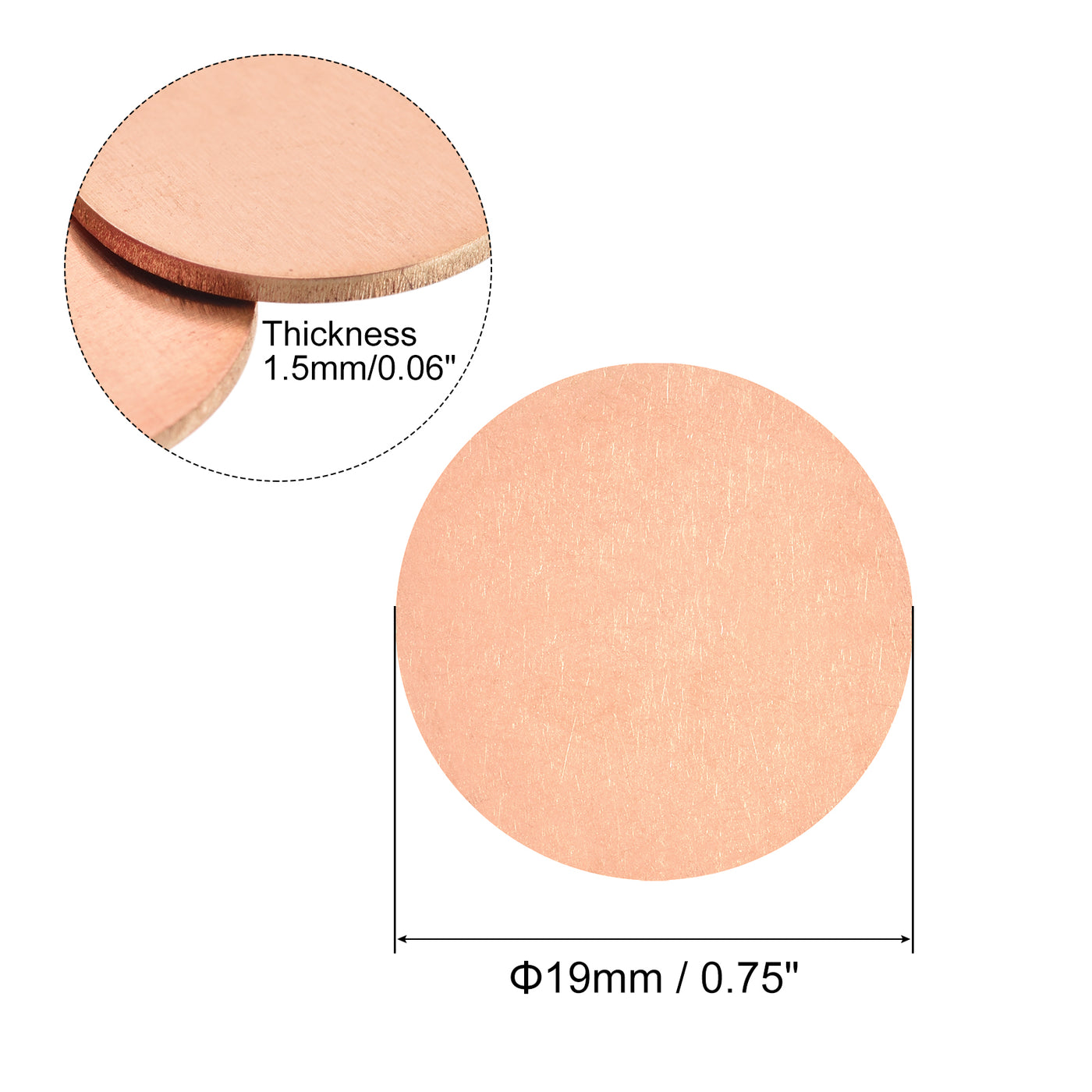 Harfington Stamping Blank Copper Round DIY Tags, for Craft Decoration
