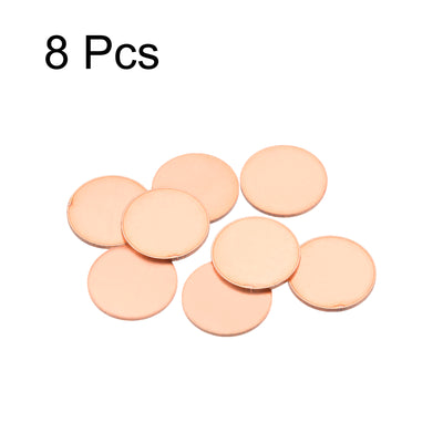 Harfington Stamping Blank Copper Round DIY Tags, 25mm/1" for Craft Decoration, Pack of 8