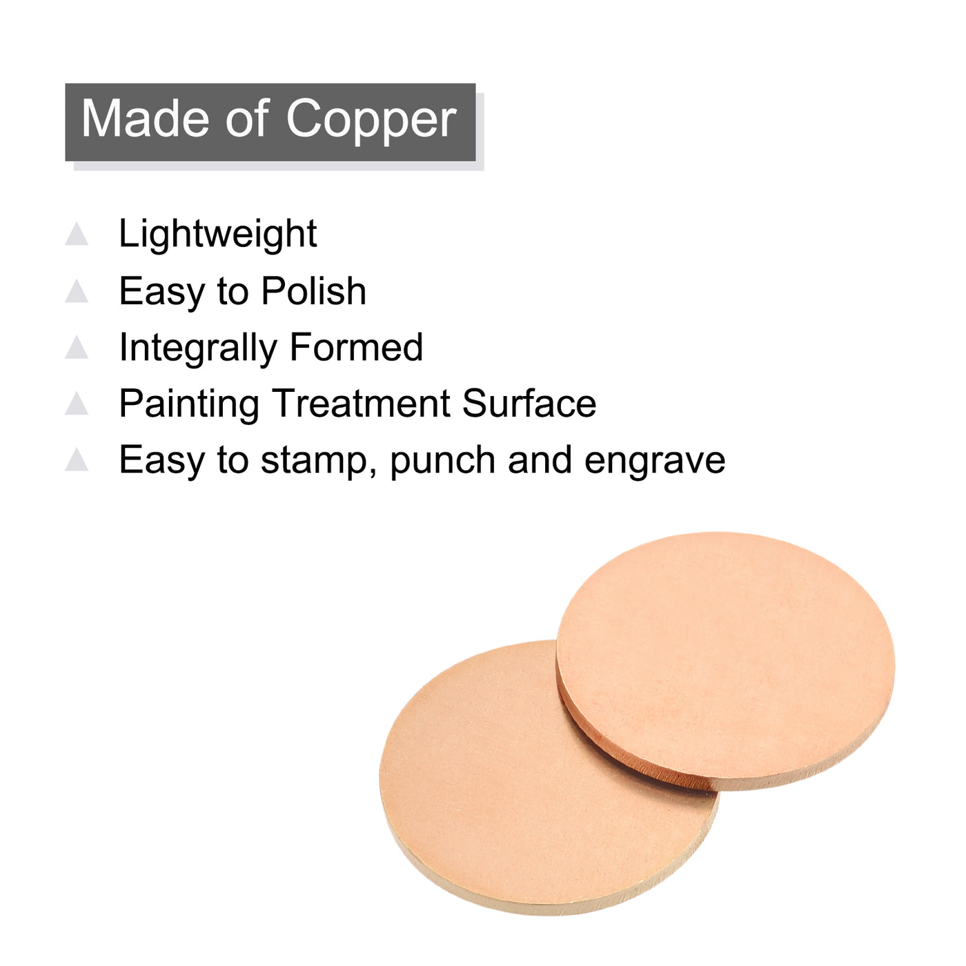Harfington Stamping Blank Copper Round DIY Tags, 25mm/1" for Craft Decoration, Pack of 8