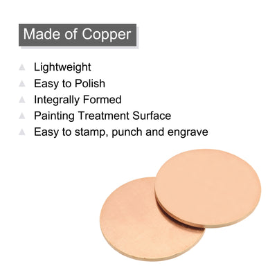 Harfington Stamping Blank Copper Round DIY Tags, 32mm/1.26" for Craft Decoration, Pack of 2