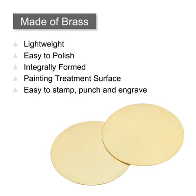 Harfington Brass Stamping Blank Round Metal DIY Tag 45mm Dia 1mm Thick for Craft, Pendant Decoration, Pack of 2