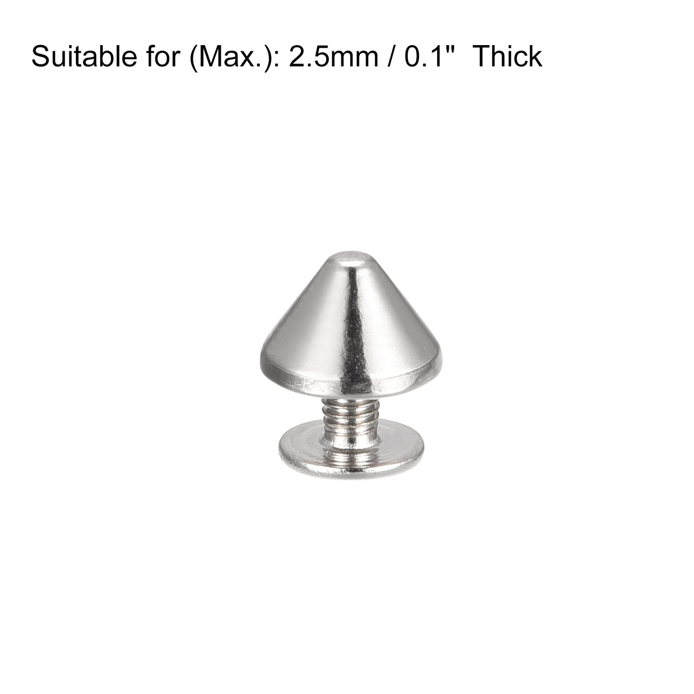 Uxcell Uxcell 9x6mm Screw Back Rivets, 30 Sets Solid Leather Studs for DIY Silver Tone