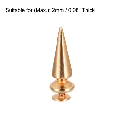 Harfington Uxcell 10x26mm Screw Back Rivets, 30 Sets Solid Leather Studs for DIY Gold Tone