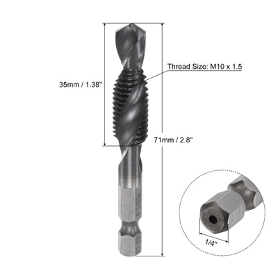 Harfington Uxcell M3x0.5 TiAlN Coated M35 Cobalt High Speed Steel Combination Drill Tap Bit