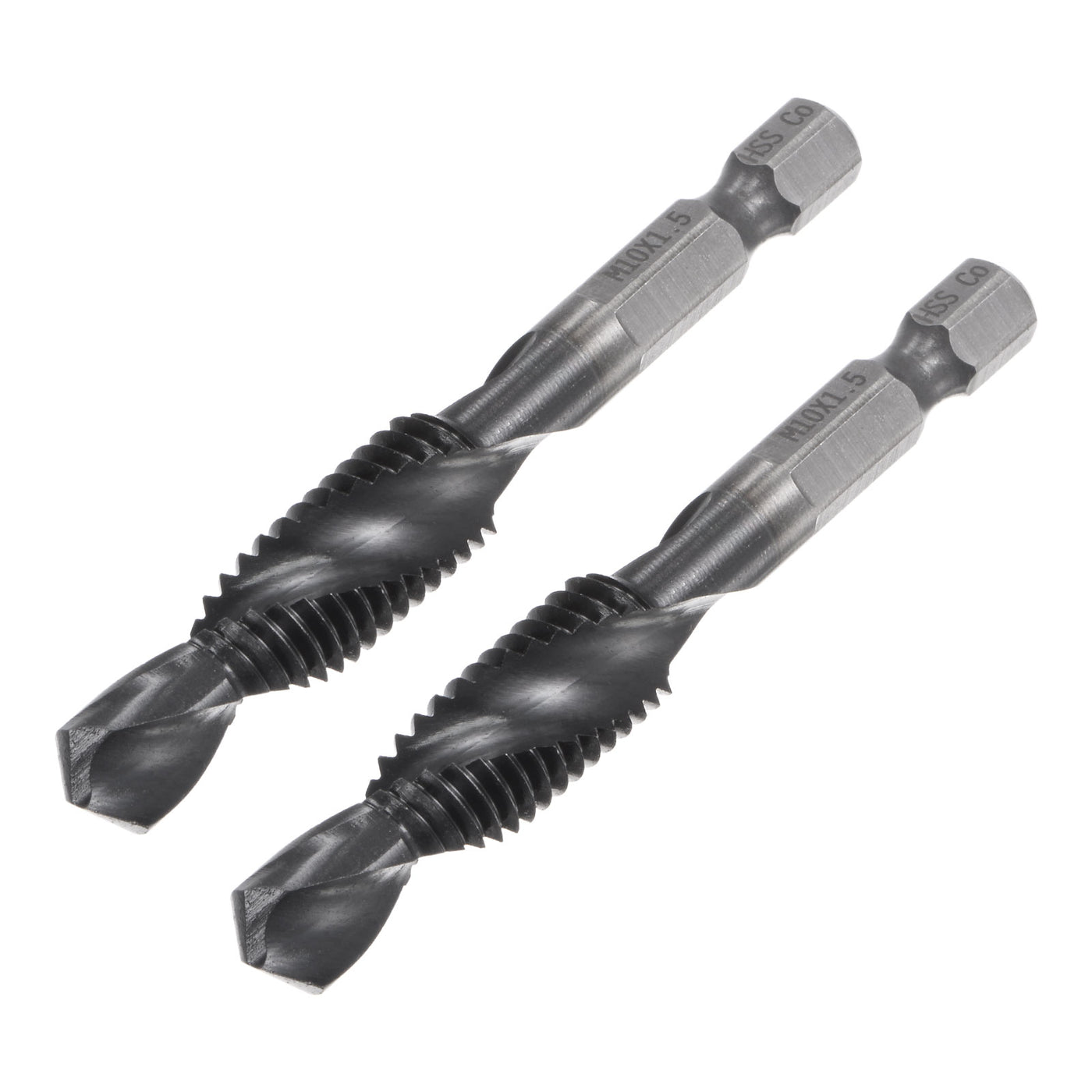 Uxcell Uxcell M10x1.5 TiAlN Coated M35 Cobalt High Speed Steel Combination Drill Tap Bit 2pcs