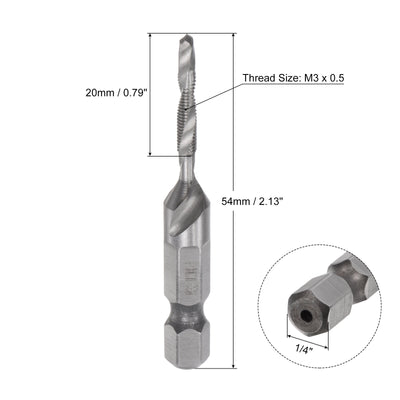 Harfington Uxcell 1/4" Shank M10x1.5 Uncoated High Speed Steel 4341 Combination Drill Tap Bit