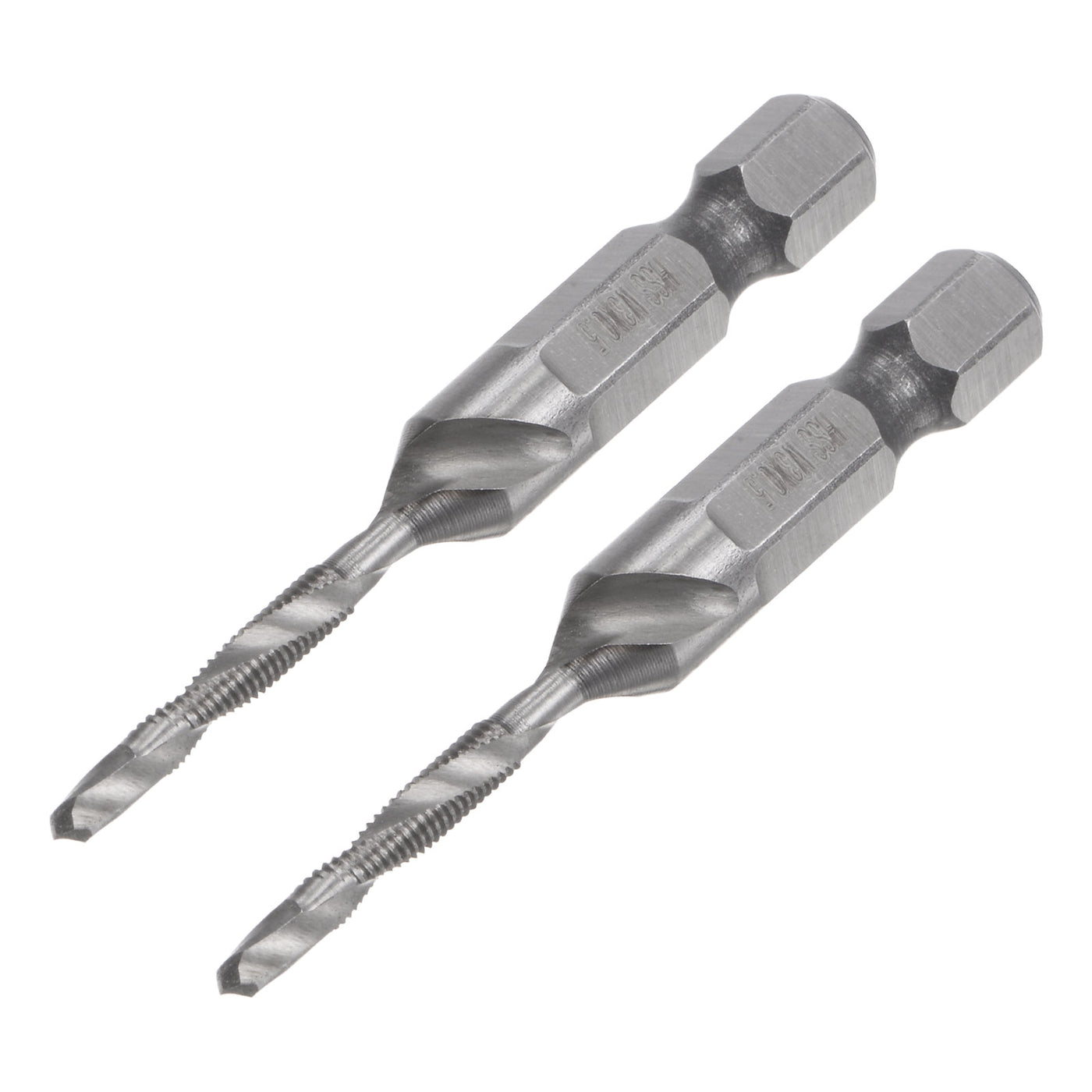 Uxcell Uxcell 1/4" Shank M5x0.8 Uncoated High Speed Steel 4341 Combination Drill Tap Bit 2pcs
