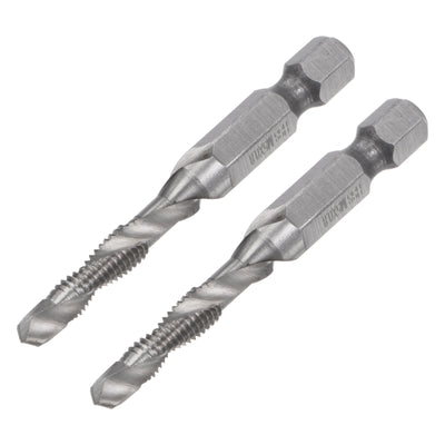 Harfington Uxcell 1/4" Shank M5x0.8 Uncoated High Speed Steel 4341 Combination Drill Tap Bit 2pcs