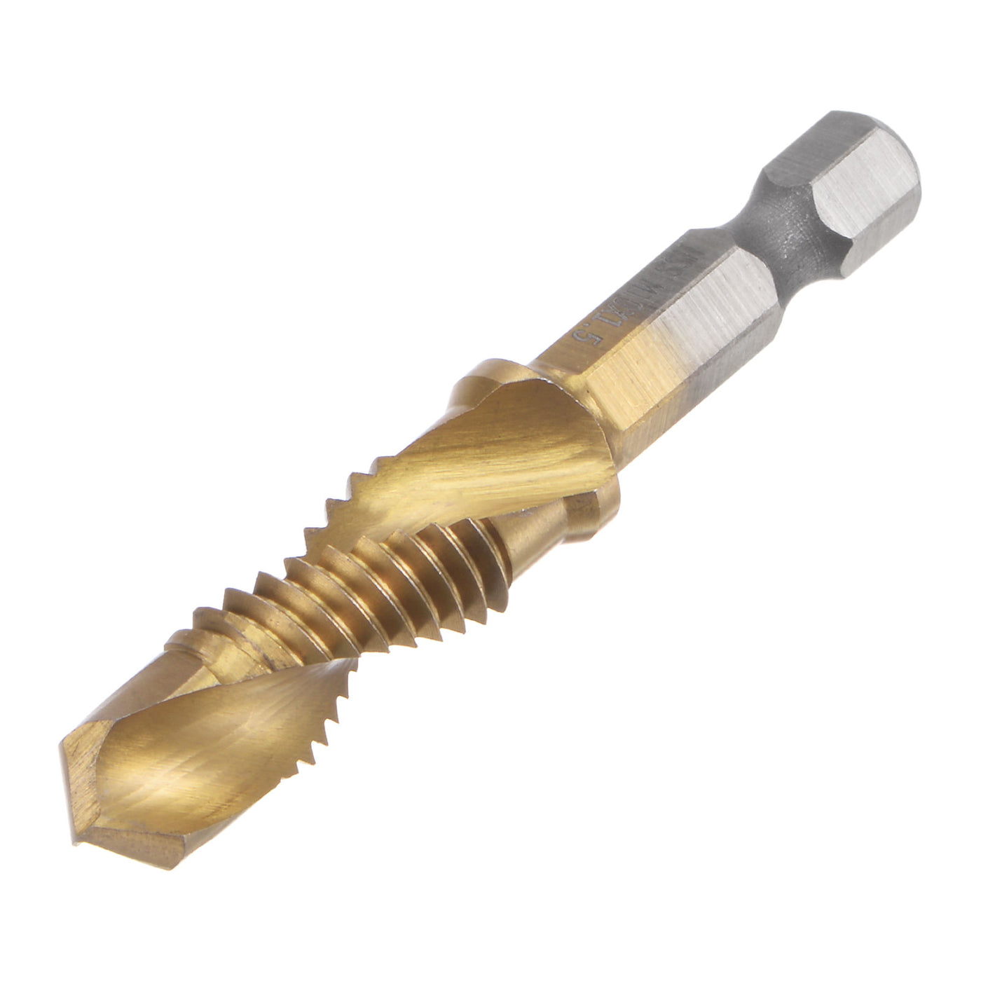 Uxcell Uxcell M10 x 1.5 Titanium Coated High Speed Steel 4341 Combination Drill Tap Bit