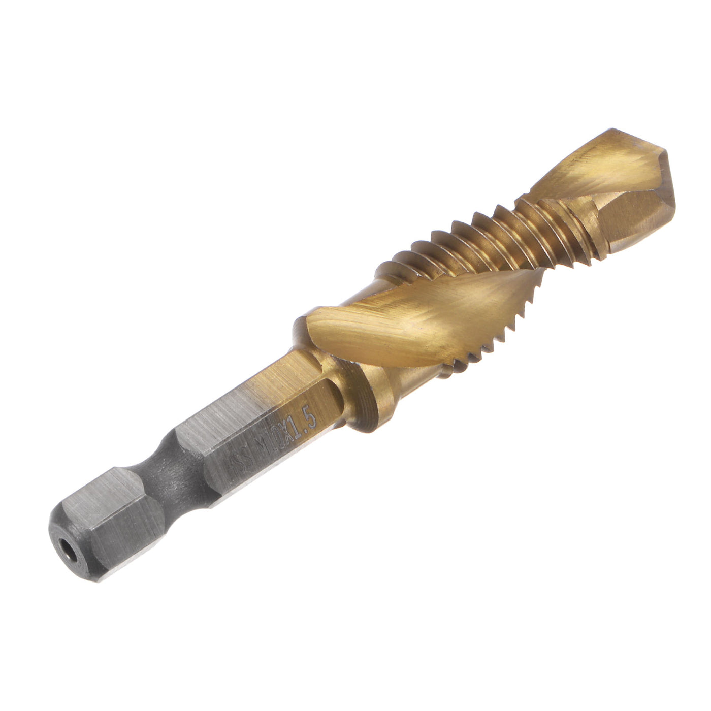 Uxcell Uxcell M8 x 1.25 Titanium Coated High Speed Steel 4341 Combination Drill Tap Bit 2pcs