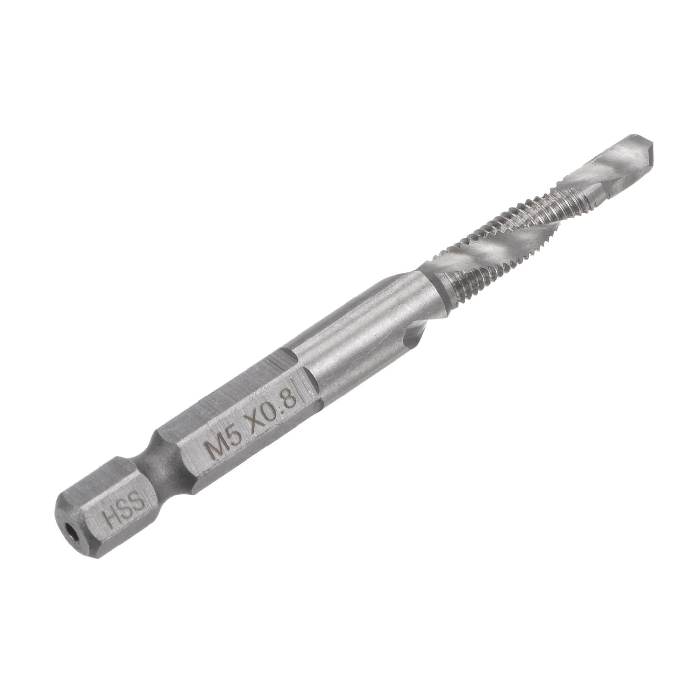Uxcell Uxcell M5x0.8 High Speed Steel 4341 Combination Drill and Tap Bit Extra Long