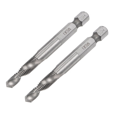 Harfington Uxcell M8x1.25 High Speed Steel 4341 Combination Drill and Tap Bit Extra Long 2pcs