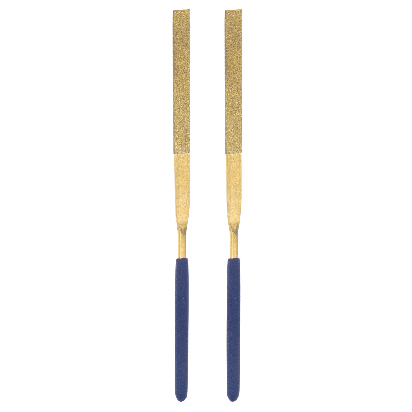 Uxcell Uxcell 3mm x 140mm Titanium Coated Flat Diamond Needle Files with TPU Handle 2pcs