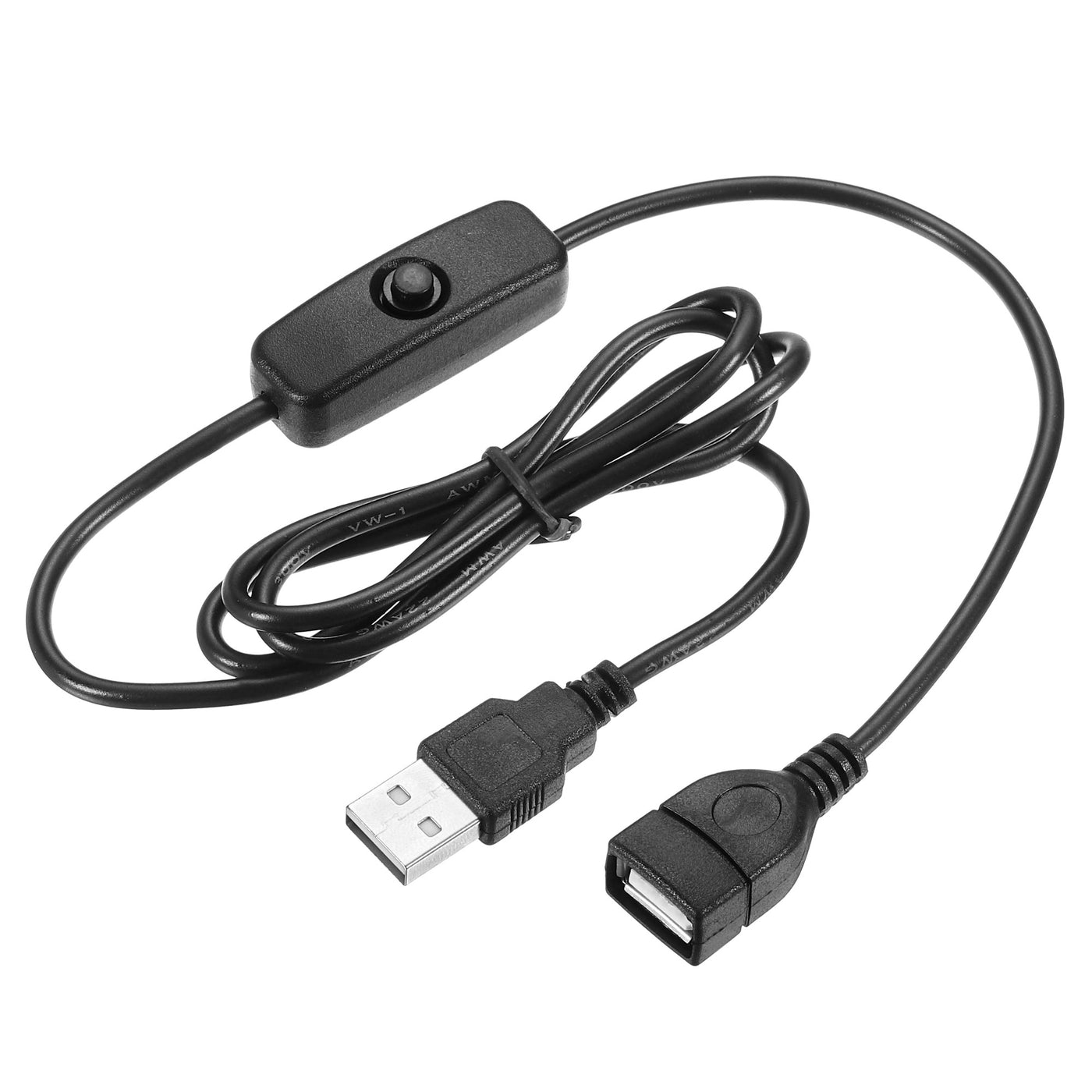 Harfington USB Male to Female Extension Cord 100cm with 501 Switch Black