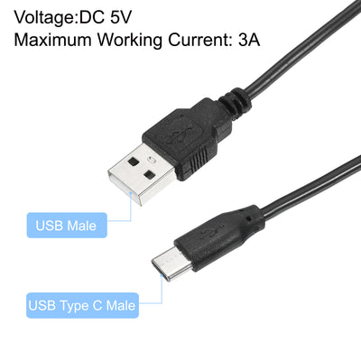 Harfington USB Cable with ON/Off Switch, USB Male to USB Type C Male Power Cable