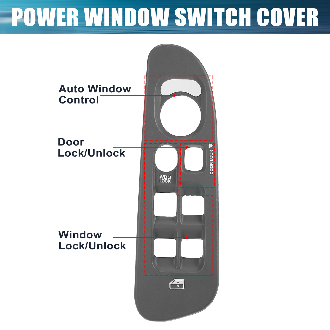 X AUTOHAUX Power Window Switch Cover Driver Side Power Window Master Control Switch Cover 5HZ71WL5AE Replacement for Dodge for Ram 3500 2002