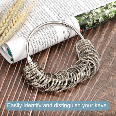 Harfington Metal Loose Leaf Binder Ring Key Keyring Holder Keychain Management 36 Rings