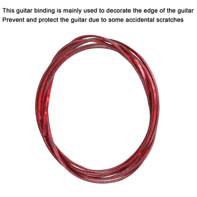 Harfington Plastic Binding Purfling Strip 1650x2x1.5mm for Guitar Burgundy