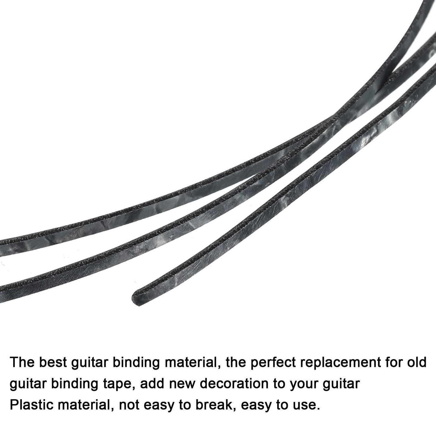 Harfington Plastic Binding Purfling Strip 1650x4x1.5mm for Guitar Black White