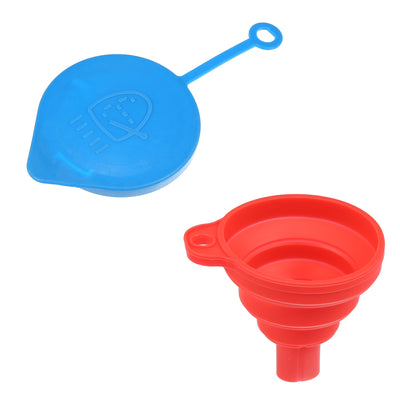 Harfington Windshield Washer Fluid Reservoir Bottle Tank Cap with Rubber Water Funnel Set for Honda Civic Replace 38513-SB0-961