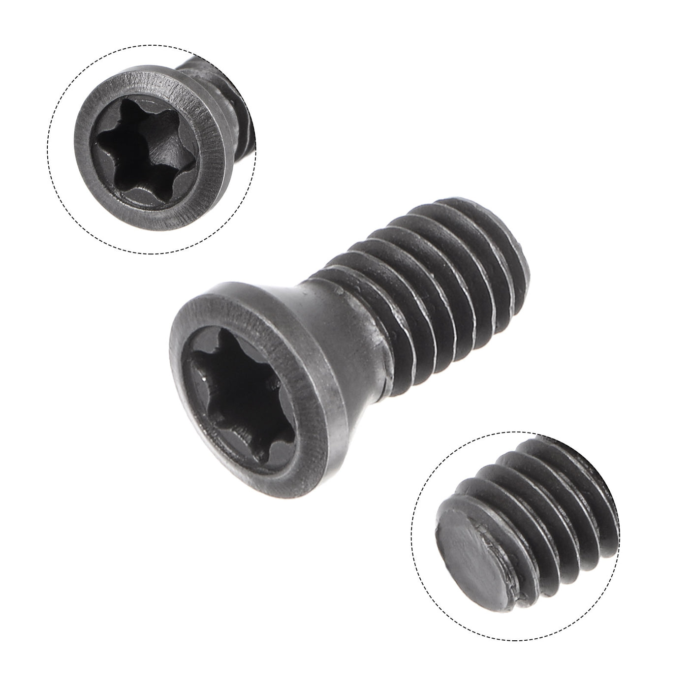 uxcell Uxcell M4x9-D5.7 Torx Set Screws for CNC Lathe Turning Tool Holder, 5Pcs